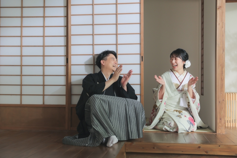 茶室の中で