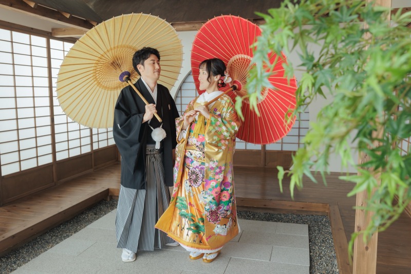 和傘映える屋内庭園スタジオ