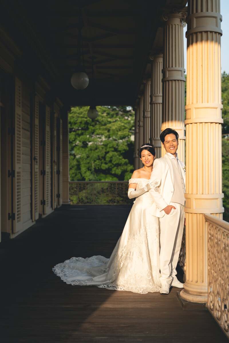 夕日が差すバルコニー