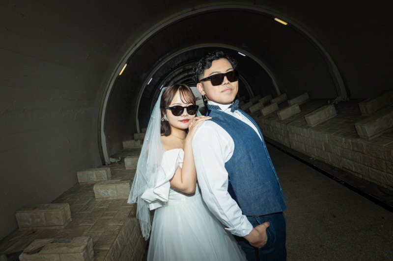 トンネールの中で