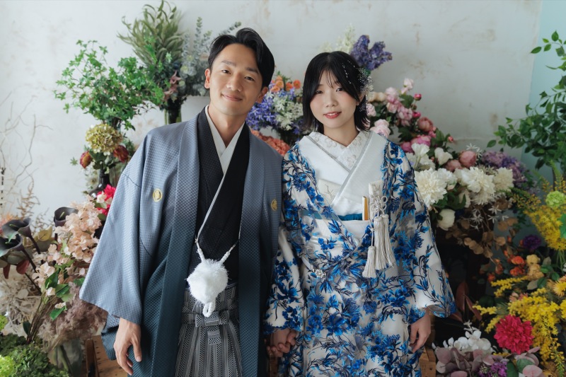 色打掛×花々が織りなすアートな和装前撮り