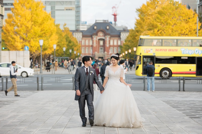 夕焼けの東京駅