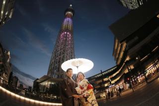 和装ロケ〜スカイツリー夜景〜