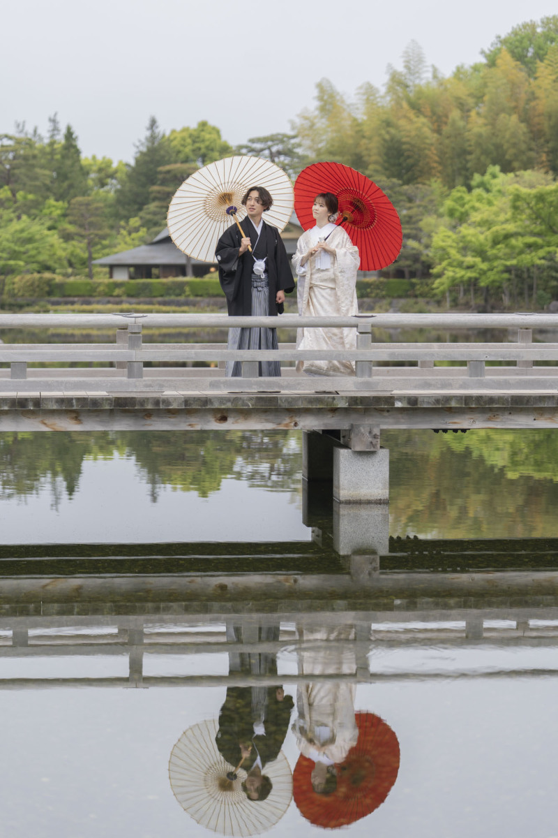 水面に映るおふたり