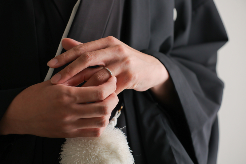 ご新郎様　お手元カット