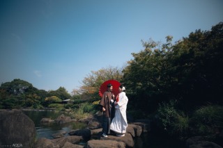 平成庭園でのロケーション撮影