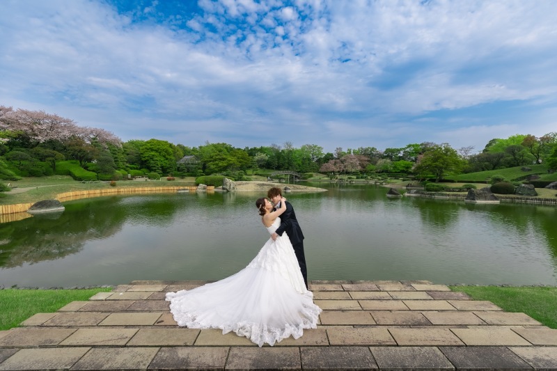 ドレスで和庭園ロケーション