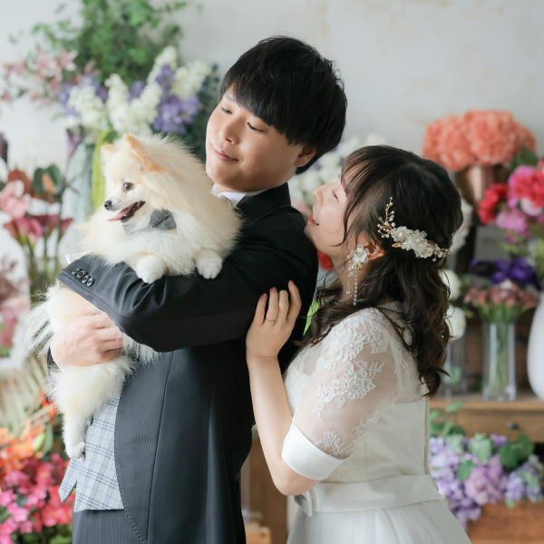 ワンちゃんと一緒にハウススタジオ撮影