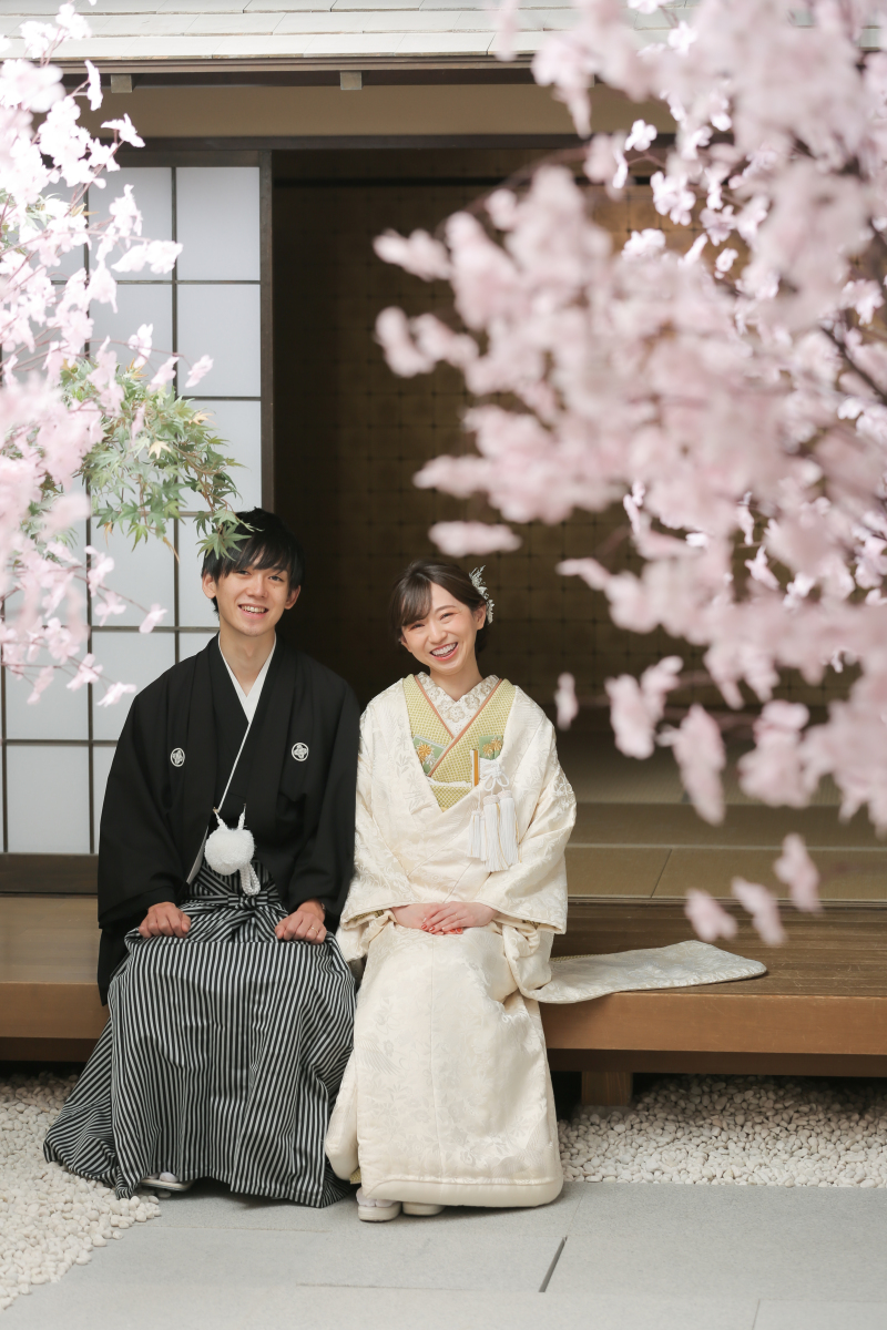 縁側にて桜を使用して