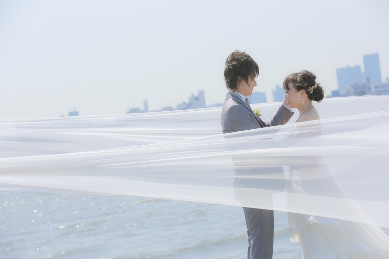 ロングヴェールと海