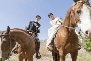 富士山麓での乗馬フォトプラン