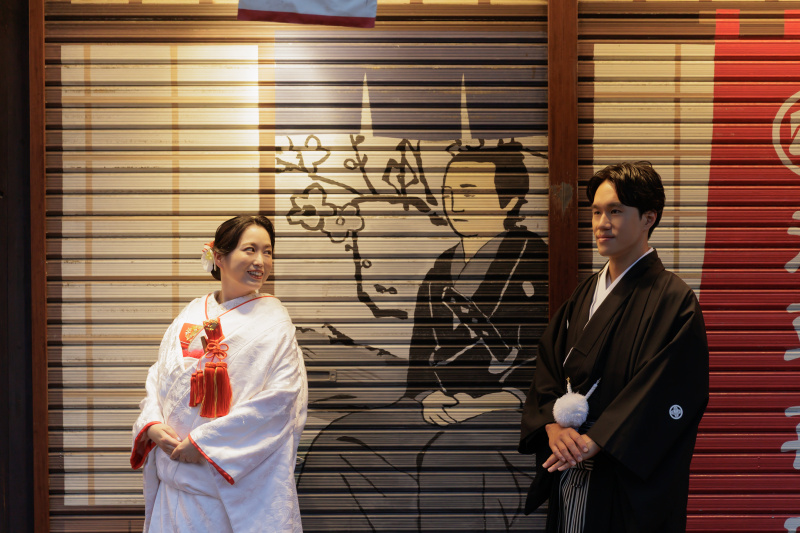 お侍さんと同じポーズ