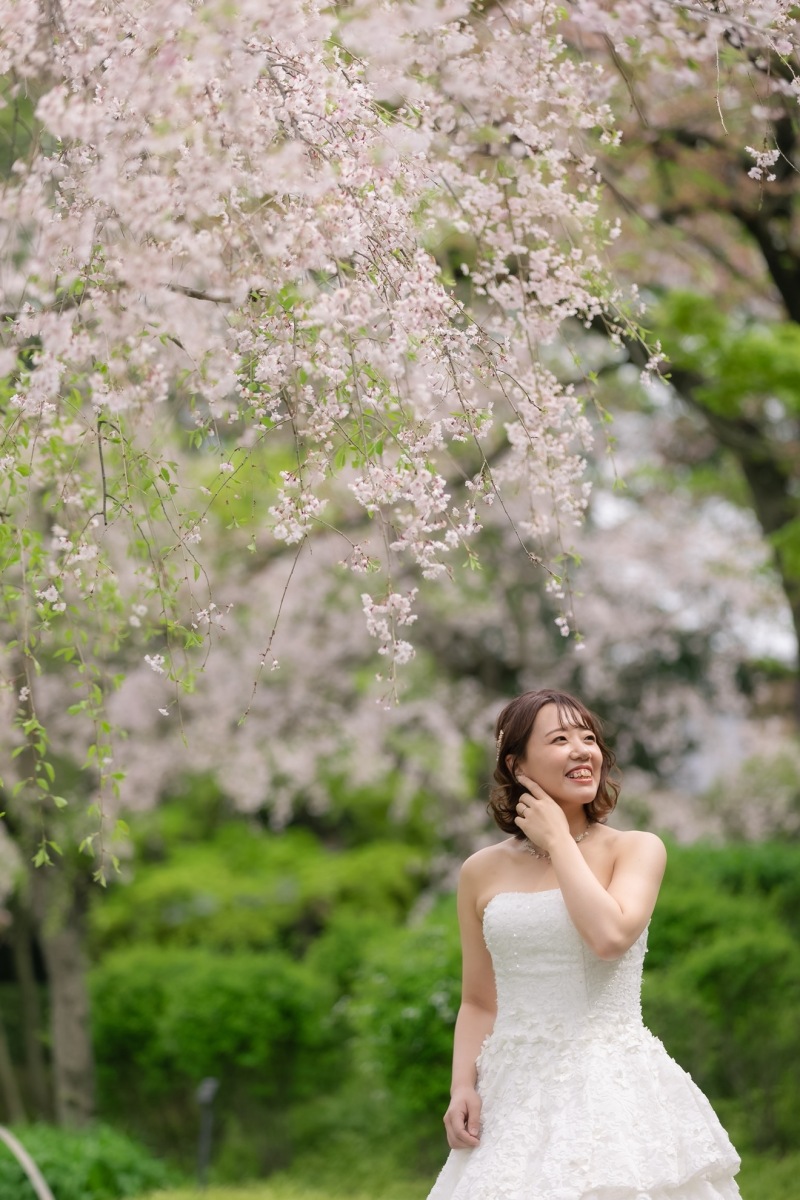 ドレスで和庭園ロケーション