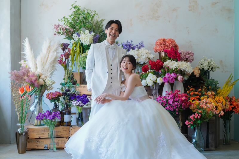 色とりどりのお花に囲まれて