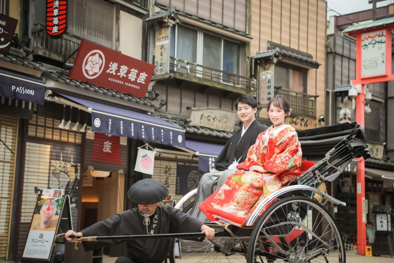 浅草でしかできない【人力車ロケーション】全データ美肌レタッチ付き(200カット) + アルバム20P+ 台紙1冊
