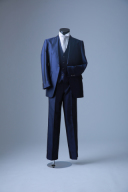 ダークネイビーストライプ　シルバータイ