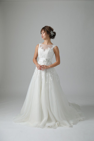 ★62431 刺繍　ローウエスト　ベルトに花