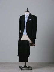 ブラック燕尾　水色ベスト