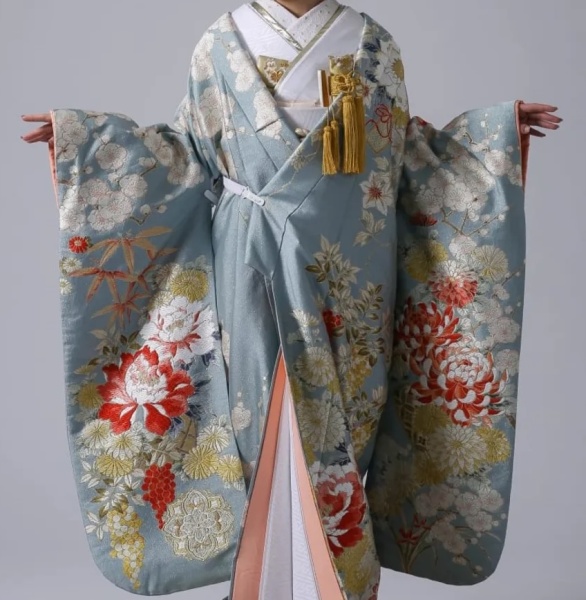IU00678百花絵巻/ブルー