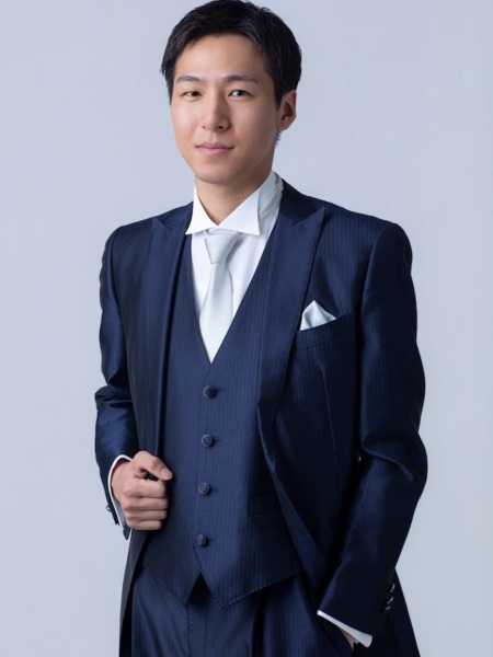 ダークネイビーストライプ　シルバータイ