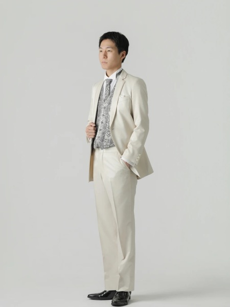 シャンパン　ヘビ柄ベスト