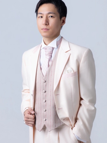 ピンク　柄ベスト