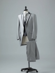 ストライプ　ベストリバーシブル襟グレー