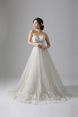 ★WD00390 ヌーディーカラーハートカット刺繍