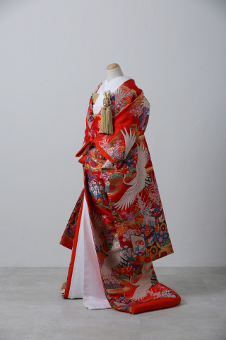 御所車・赤・鶴