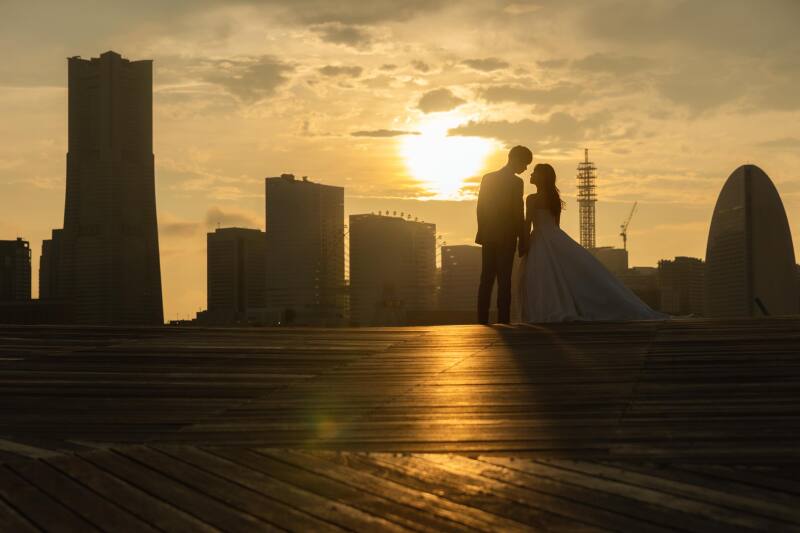 大桟橋夕景撮影4