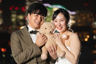 【＊和洋撮影定番プラン＊】とっても素敵なお2人と1匹♡【屋内庭園＋大桟橋】