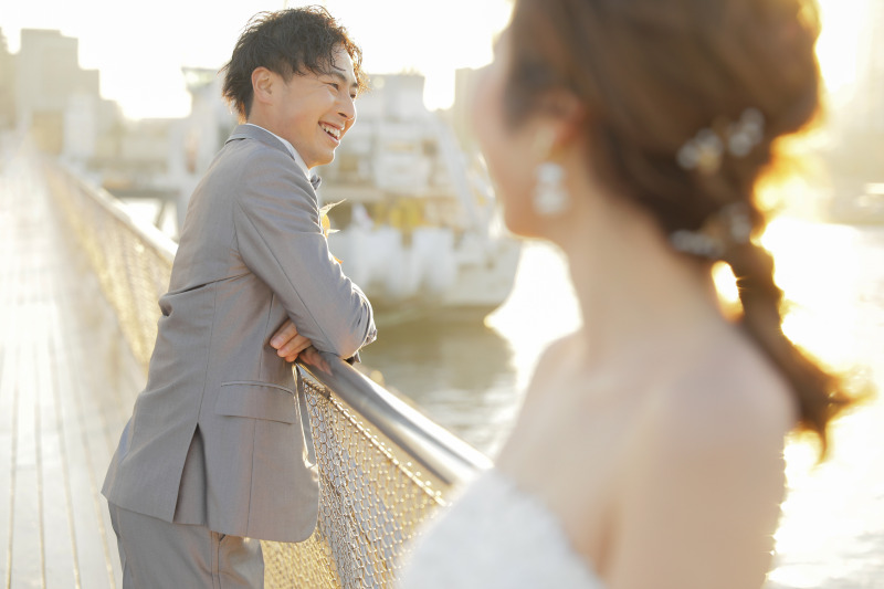 夕陽を眺めながら