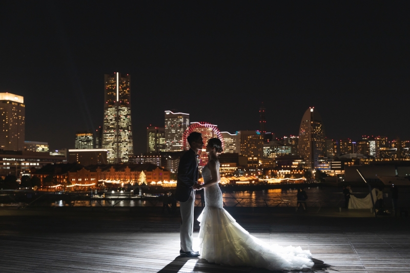 夜景のシルエット