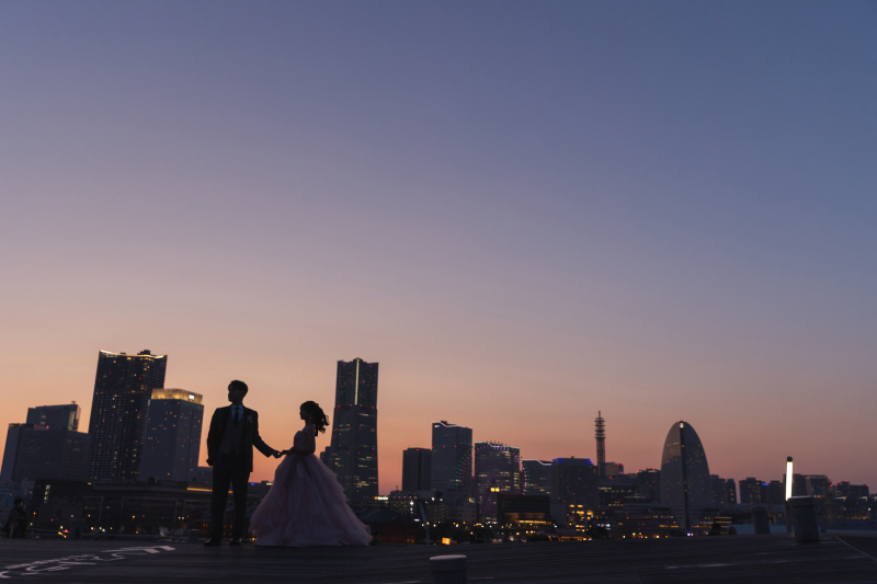 夕焼けのシルエット