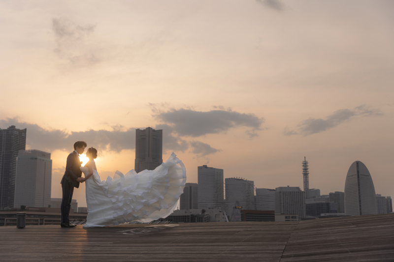 晴れて綺麗な夕焼けに！