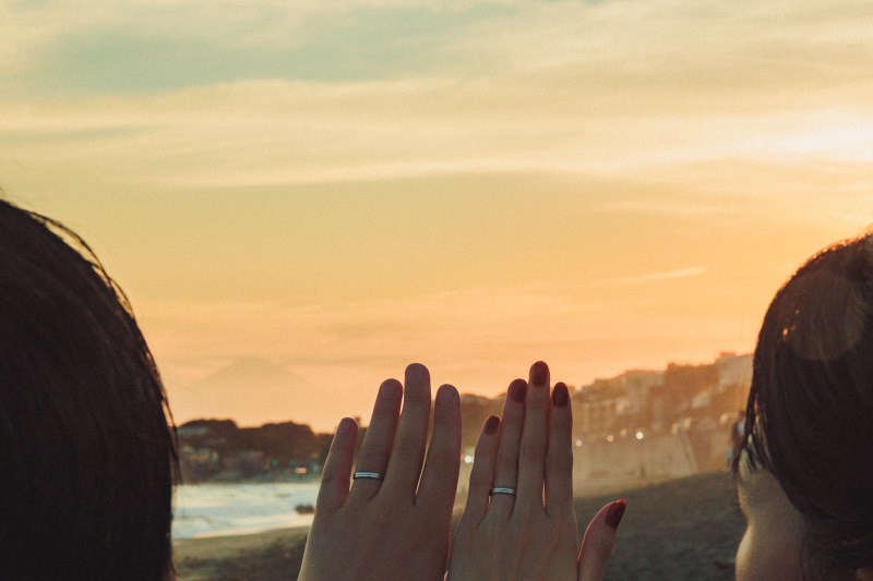 指輪と富士山
