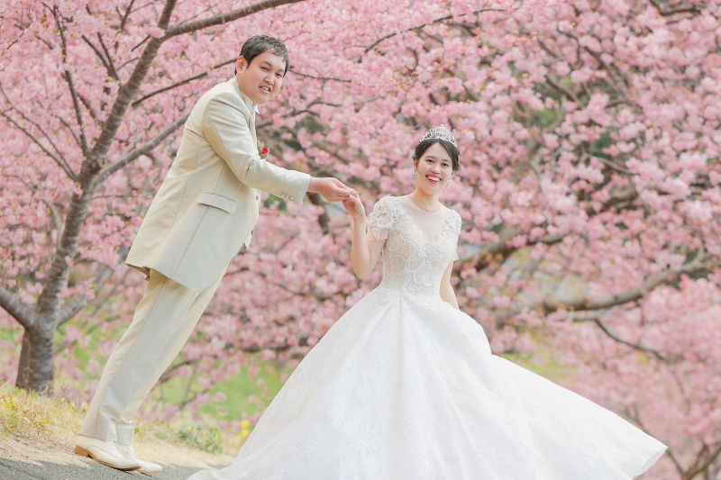 桜の舞台でダンス