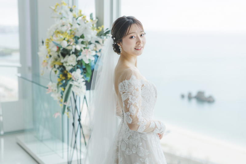 水平線を背にして