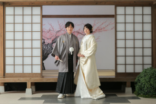 白無垢で屋内庭園撮影♪