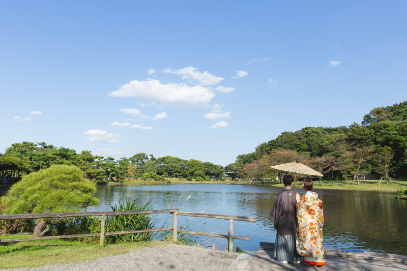 三渓園の御池にて