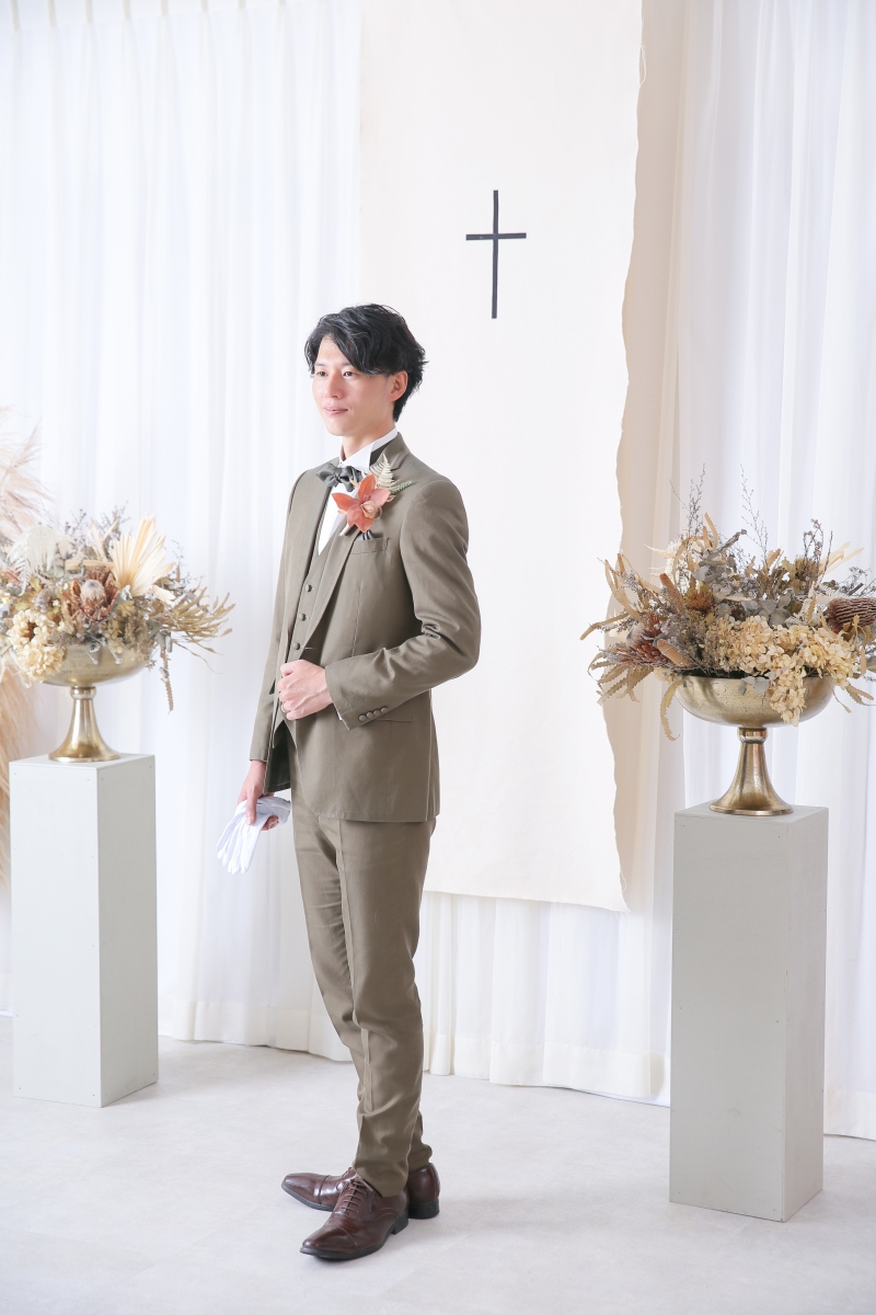 ご新郎様のソロカットもかっこよく