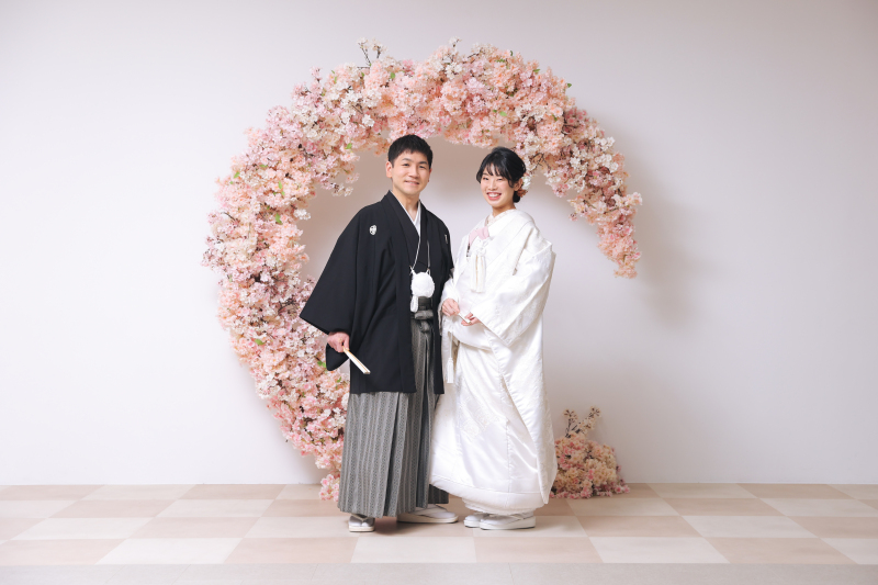 桜のアーチの背景