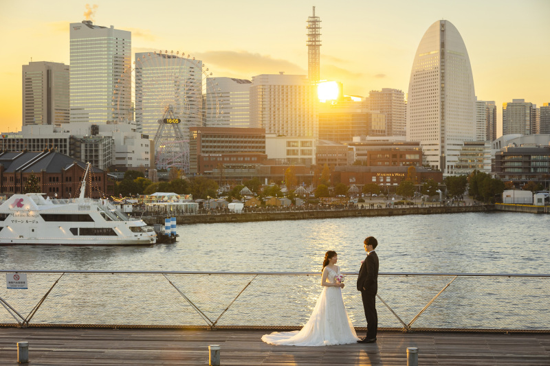 大桟橋で綺麗な夕陽と夜景で♪