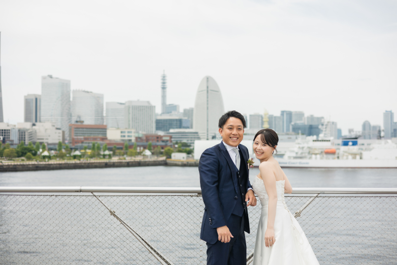 みなとみらいをバックに!