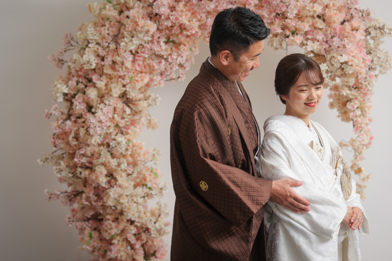 桜の背景と一緒に