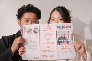 スタジオでお二人の思い出のアイテムを使ったお写真を！