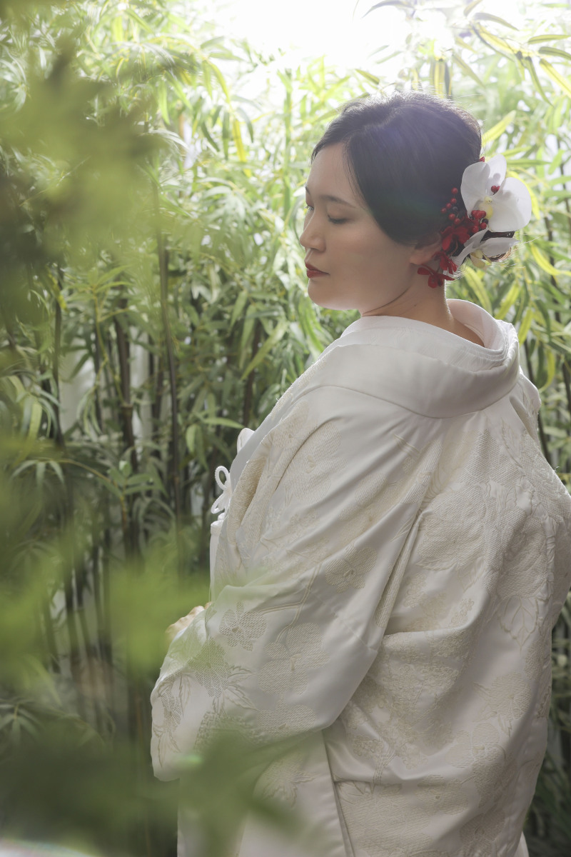 白無垢姿をアップで