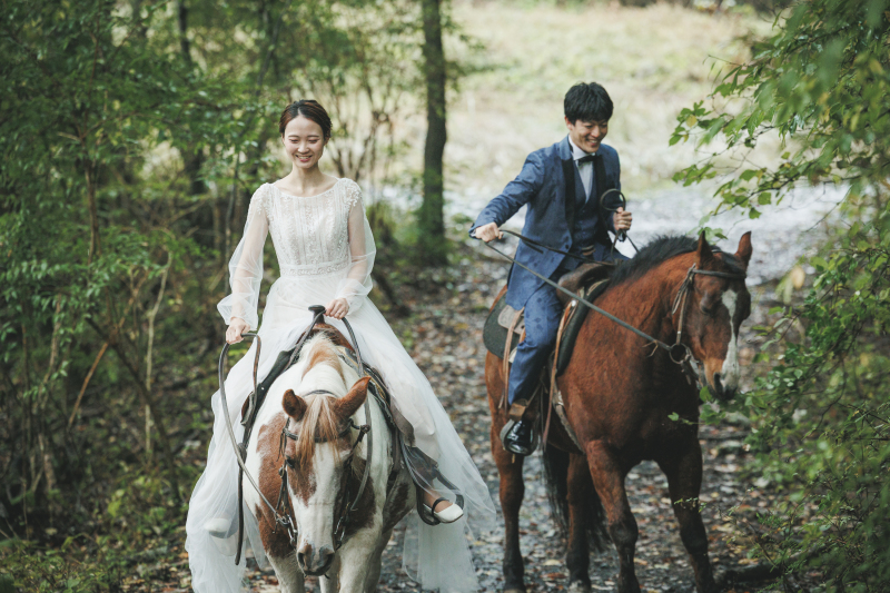 馬と一緒にウェディング