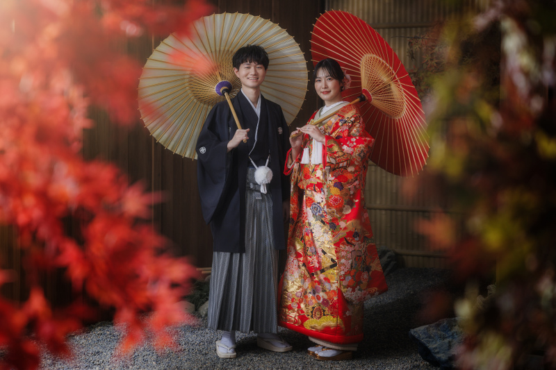 和装×和傘×紅葉