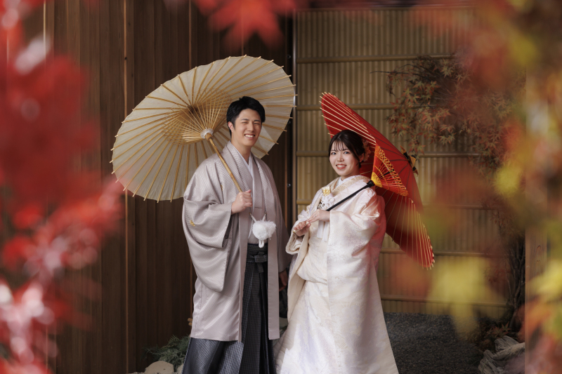 和傘×和装×紅葉